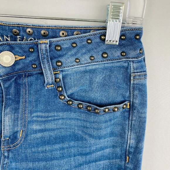 American Eagle Jegging Jeans Women's Size 6 Short Next Level Stretch Studded - Picture 5 of 13